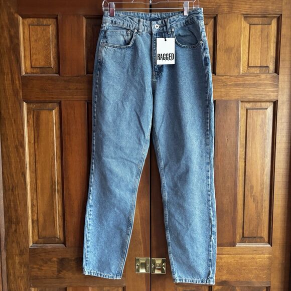 Free People RAGGED Denim Blue Jeans Women's Size 6 US, 30 EU NEW Peek a Boo Slit - Picture 3 of 9